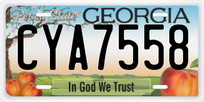 GA license plate CYA7558