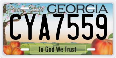 GA license plate CYA7559
