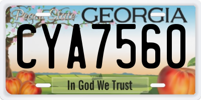 GA license plate CYA7560