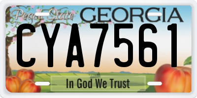 GA license plate CYA7561