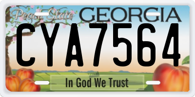 GA license plate CYA7564