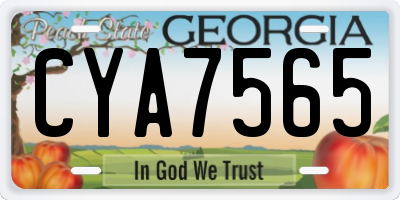 GA license plate CYA7565