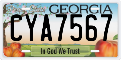 GA license plate CYA7567