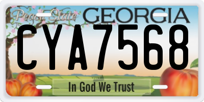GA license plate CYA7568