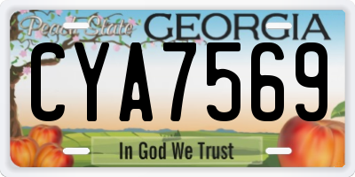 GA license plate CYA7569