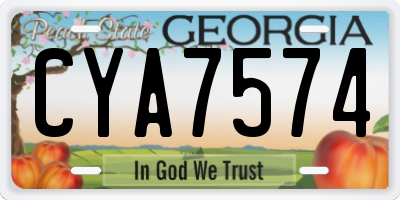 GA license plate CYA7574