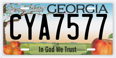 GA license plate CYA7577