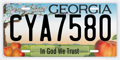 GA license plate CYA7580