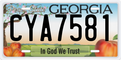 GA license plate CYA7581