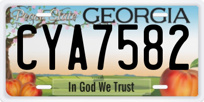 GA license plate CYA7582