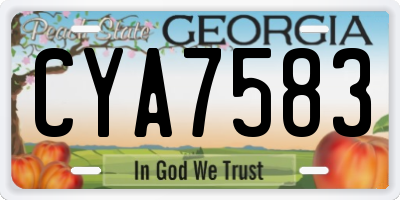 GA license plate CYA7583