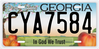 GA license plate CYA7584