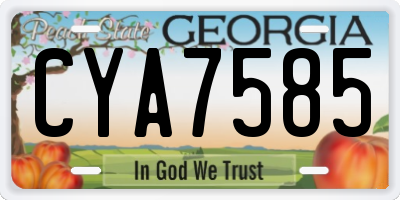 GA license plate CYA7585