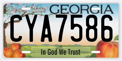 GA license plate CYA7586