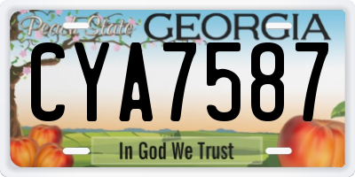 GA license plate CYA7587