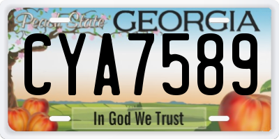 GA license plate CYA7589