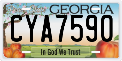 GA license plate CYA7590