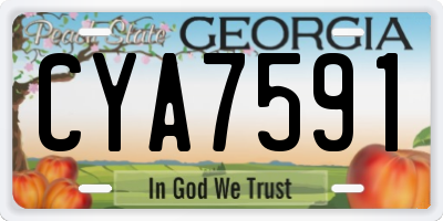 GA license plate CYA7591