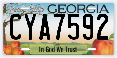GA license plate CYA7592