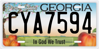 GA license plate CYA7594