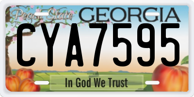 GA license plate CYA7595