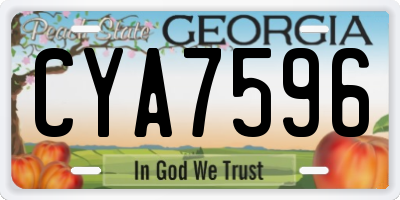 GA license plate CYA7596