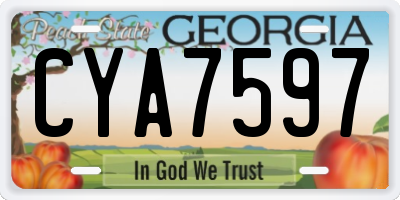 GA license plate CYA7597