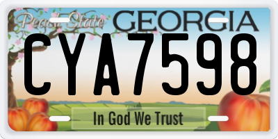 GA license plate CYA7598