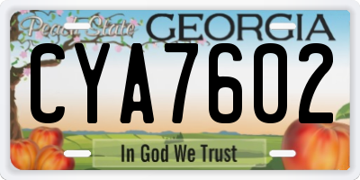 GA license plate CYA7602