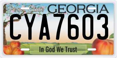 GA license plate CYA7603