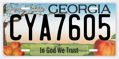 GA license plate CYA7605