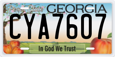 GA license plate CYA7607