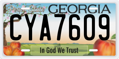 GA license plate CYA7609