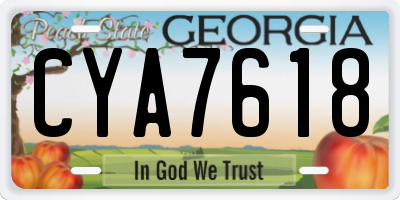 GA license plate CYA7618