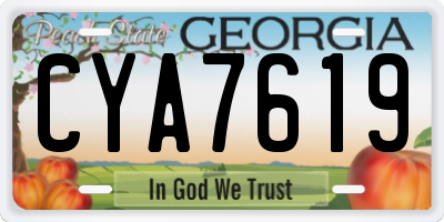 GA license plate CYA7619
