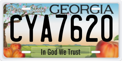 GA license plate CYA7620