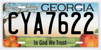 GA license plate CYA7622