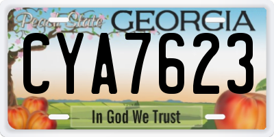 GA license plate CYA7623