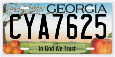GA license plate CYA7625