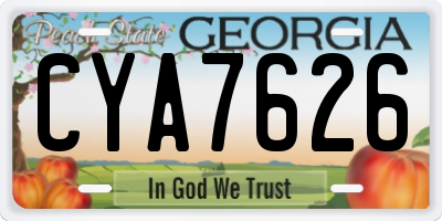 GA license plate CYA7626