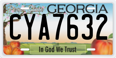 GA license plate CYA7632