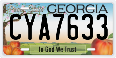 GA license plate CYA7633