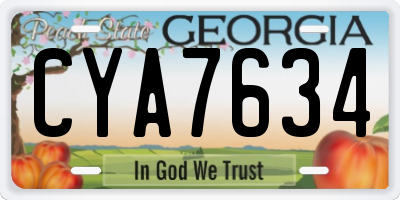 GA license plate CYA7634