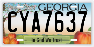 GA license plate CYA7637