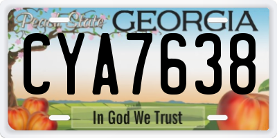GA license plate CYA7638