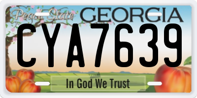 GA license plate CYA7639
