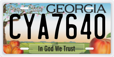GA license plate CYA7640