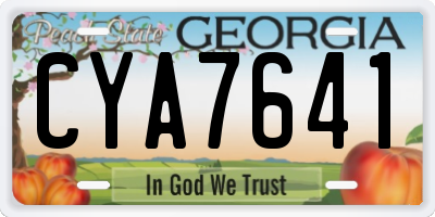 GA license plate CYA7641