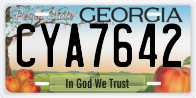 GA license plate CYA7642