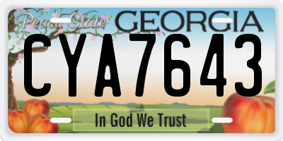 GA license plate CYA7643